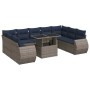 Set sofás jardín y cojines 10 pzas ratán sintético acacia gris by , Garden sets - Ref: Foro24-3326702, Price: 877,83 €, Disco...