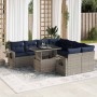 Set sofás jardín y cojines 9 pzas ratán sintético acacia negro by , Garden sets - Ref: Foro24-3326452, Price: 727,00 €, Disco...