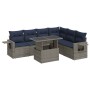 Set sofás jardín y cojines 7 pzas ratán sintético acacia negro by , Garden sets - Ref: Foro24-3326492, Price: 575,57 €, Disco...