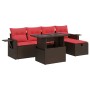 Set sofás jardín y cojines 6 pzas ratán sintético acacia negro by , Garden sets - Ref: Foro24-3327854, Price: 498,07 €, Disco...