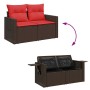 Set sofás jardín y cojines 6 pzas ratán sintético acacia negro by , Garden sets - Ref: Foro24-3327854, Price: 498,07 €, Disco...