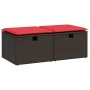 Set sofás jardín y cojines 2 pzas ratán sintético acacia marrón by , Garden sets - Ref: Foro24-3328677, Price: 114,32 €, Disc...
