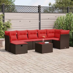 Set sofás de jardín 8 piezas y cojines ratán sintético marrón by , Garden sets - Ref: Foro24-3325320, Price: 549,88 €, Discou...