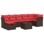 Set sofás de jardín 8 piezas y cojines ratán sintético marrón by , Garden sets - Ref: Foro24-3325320, Price: 549,88 €, Discou...