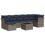 Set de sofás de jardín y cojines 8 piezas ratán sintético gris | Foro24.es | Tu tienda online para hogar, jardín y más Foro24.es