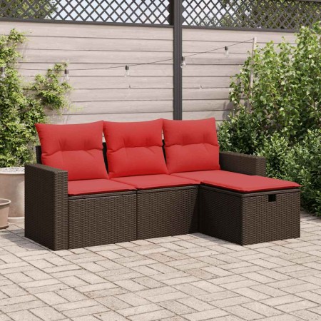 Set de sofás de jardín 4 pzas y cojines ratán sintético marrón von , Gartensets - Ref: Foro24-3325360, Preis: 284,86 €, Rabat...
