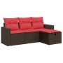 Set de sofás de jardín 4 pzas y cojines ratán sintético marrón von , Gartensets - Ref: Foro24-3325360, Preis: 284,86 €, Rabat...