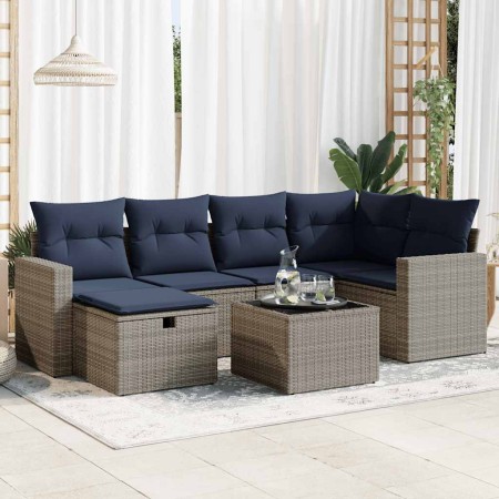 Set de sofás de jardín 7 pzas con cojines ratán sintético gris von , Gartensets - Ref: Foro24-3325397, Preis: 503,47 €, Rabat...