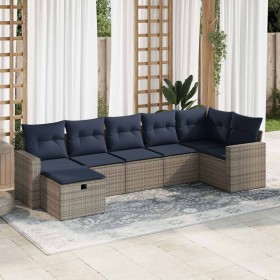 Set de sofás de jardín 7 pzas con cojines ratán sintético gris de , Conjuntos de jardín - Ref: Foro24-3325407, Precio: 525,67...