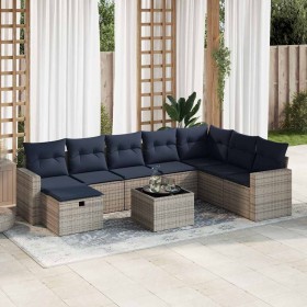 Set de sofás de jardín con cojines 9 pzas ratán sintético gris von , Gartensets - Ref: Foro24-3325447, Preis: 640,63 €, Rabat...