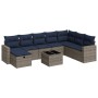 Set de sofás de jardín con cojines 9 pzas ratán sintético gris von , Gartensets - Ref: Foro24-3325447, Preis: 640,63 €, Rabat...