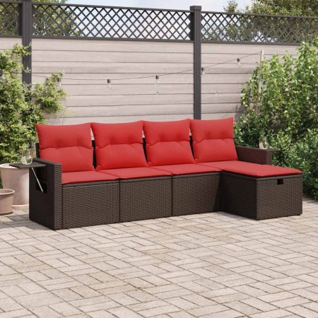 Set comedor de jardín 5 piezas y cojines ratán sintético marrón by , Garden sets - Ref: Foro24-3325470, Price: 346,48 €, Disc...