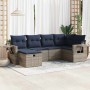 Set de muebles de jardín 6 pzas y cojines ratán sintético gris by , Garden sets - Ref: Foro24-3325487, Price: 468,55 €, Disco...