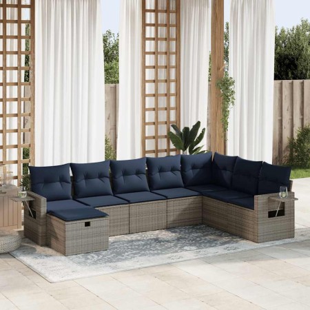 Set de sofás de jardín y cojines 8 piezas ratán sintético gris by , Garden sets - Ref: Foro24-3325537, Price: 595,90 €, Disco...