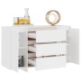 Sideboard with 3 drawers white plywood 120x41x75 cm by vidaXL, Sideboards - Ref: Foro24-809611, Price: 144,16 €, Discount: %