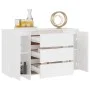 Sideboard with 3 drawers white plywood 120x41x75 cm by vidaXL, Sideboards - Ref: Foro24-809611, Price: 142,18 €, Discount: %