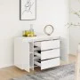 Sideboard with 3 drawers white plywood 120x41x75 cm by vidaXL, Sideboards - Ref: Foro24-809611, Price: 142,18 €, Discount: %