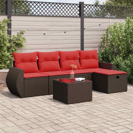 Set sofás de jardín 6 piezas y cojines ratán sintético marrón by , Garden sets - Ref: Foro24-3325580, Price: 429,73 €, Discou...