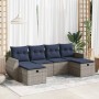 Set de muebles de jardín 6 pzas y cojines ratán sintético gris | Foro24.es | Tu tienda online para hogar, jardín y más Foro24.es