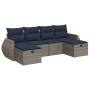Set de muebles de jardín 6 pzas y cojines ratán sintético gris | Foro24.es | Tu tienda online para hogar, jardín y más Foro24.es