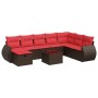 Set de sofás de jardín 9 pzas y cojines ratán sintético marrón by , Garden sets - Ref: Foro24-3325650, Price: 638,38 €, Disco...