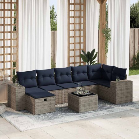 Set de sofás de jardín y cojines 8 piezas ratán sintético gris | Foro24.es | Tu tienda online para hogar, jardín y más Foro24.es