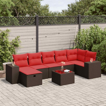 Set sofás de jardín 8 piezas y cojines ratán sintético marrón by , Garden sets - Ref: Foro24-3325720, Price: 578,72 €, Discou...