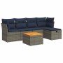 Set de muebles de jardín 6 pzas y cojines ratán sintético gris | Foro24.es | Tu tienda online para hogar, jardín y más Foro24.es