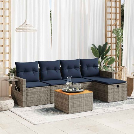 Set de muebles de jardín 6 pzas y cojines ratán sintético gris von , Gartensets - Ref: Foro24-3325813, Preis: 408,86 €, Rabat...