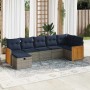 Set de sofás de jardín 7 pzas con cojines ratán sintético gris | Foro24.es | Tu tienda online para hogar, jardín y más Foro24.es