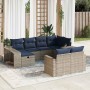 Set de sofás de jardín y cojines 10 pzas ratán sintético gris by , Garden sets - Ref: Foro24-3326065, Price: 652,63 €, Discou...