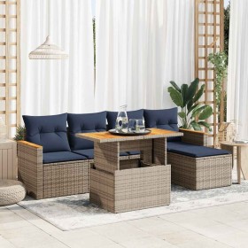 Set de muebles de jardín 6 pzas y cojines ratán sintético gris by , Garden sets - Ref: Foro24-3327477, Price: 444,41 €, Disco...