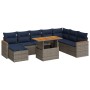 Set de sofás de jardín con cojines 9 pzas ratán sintético gris | Foro24.es | Tu tienda online para hogar, jardín y más Foro24.es