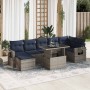 Set sofás jardín y cojines 8 pzas ratán sintético acacia gris by , Garden sets - Ref: Foro24-3326522, Price: 625,92 €, Discou...