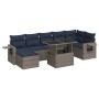 Set sofás jardín y cojines 8 pzas ratán sintético acacia gris by , Garden sets - Ref: Foro24-3326522, Price: 625,92 €, Discou...
