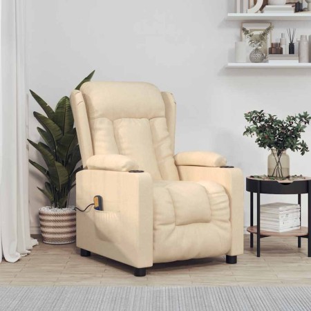 Sillón de masaje de tela color crema by , Electric massage chairs - Ref: Foro24-339067, Price: 229,05 €, Discount: %
