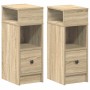 Mesillas de noche 2 uds con cajón roble sonoma 25x31x66 cm von , Nachttische - Ref: Foro24-858619, Preis: 95,12 €, Rabatt: %