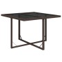 Mesa de jardín ratán sintético y vidrio marrón 109x107x74 cm de vidaXL, Mesas de jardín - Ref: Foro24-316788, Precio: 104,74 €