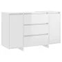 Sideboard mit 3 Schubladen weiß glänzend Sperrholz 120x41x75 cm von vidaXL, Sideboards - Ref: Foro24-809617, Preis: 140,60 €,...