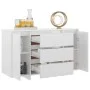 Sideboard mit 3 Schubladen weiß glänzend Sperrholz 120x41x75 cm von vidaXL, Sideboards - Ref: Foro24-809617, Preis: 140,60 €,...
