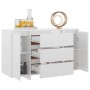 Sideboard mit 3 Schubladen weiß glänzend Sperrholz 120x41x75 cm von vidaXL, Sideboards - Ref: Foro24-809617, Preis: 142,45 €,...