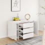Sideboard mit 3 Schubladen weiß glänzend Sperrholz 120x41x75 cm von vidaXL, Sideboards - Ref: Foro24-809617, Preis: 142,45 €,...
