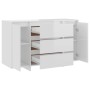 Sideboard mit 3 Schubladen weiß glänzend Sperrholz 120x41x75 cm von vidaXL, Sideboards - Ref: Foro24-809617, Preis: 142,45 €,...