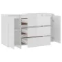 Sideboard with 3 drawers, white gloss plywood, 120x41x75 cm. by vidaXL, Sideboards - Ref: Foro24-809617, Price: 140,60 €, Dis...