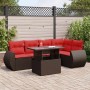 Juego Sofá Jardín 6 Piezas con Cojines Marrón Poli Ratán Acacia by , Garden sets - Ref: Foro24-3326645, Price: 513,46 €, Disc...