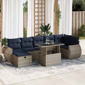 Juego Sofá Jardín 8 Piezas con Cojines Marrón Poli Ratán Acacia by , Garden sets - Ref: Foro24-3327911, Price: 645,28 €, Disc...