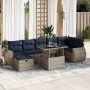Juego Sofá Jardín 8 Piezas con Cojines Marrón Poli Ratán Acacia by , Garden sets - Ref: Foro24-3327911, Price: 645,28 €, Disc...