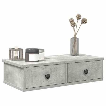 Estante de pared con cajones madera contrachapada gris hormigón von , Regale und Regale - Ref: Foro24-859944, Preis: 36,98 €,...