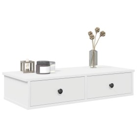 Estante de pared con cajones de madera contrachapada blanco by , Shelves and shelves - Ref: Foro24-859950, Price: 64,12 €, Di...