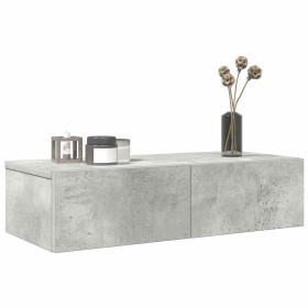 Estante de pared con cajones madera contrachapada gris hormigón von , Regale und Regale - Ref: Foro24-859971, Preis: 38,85 €,...